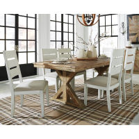 Signature Design by Ashley Grindleburg Dining Table and 6 Chairs-Antique White