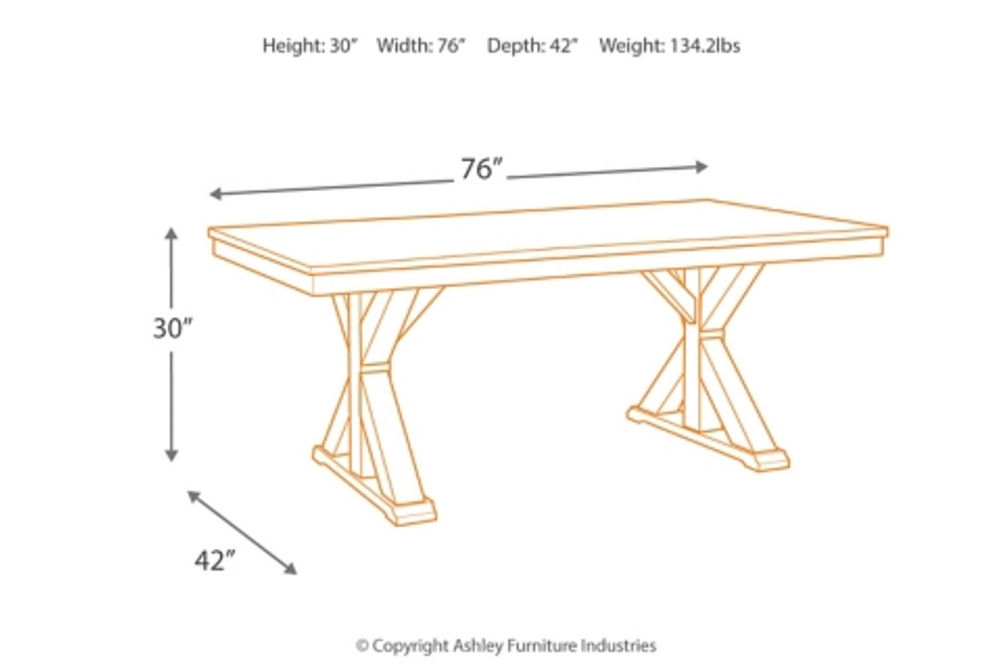 Signature Design by Ashley Grindleburg Dining Table and 6 Chairs-Light Brown