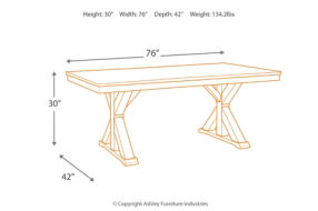 Signature Design by Ashley Grindleburg Dining Table and 6 Chairs-Light Brown