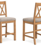 Signature Design by Ashley Havonplane Barstool (Set of 2)-Brown