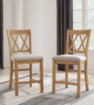 Signature Design by Ashley Havonplane Barstool (Set of 2)-Brown