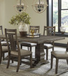 Signature Design by Ashley Wyndahl Dining Table and 6 Chairs-Rustic Brown