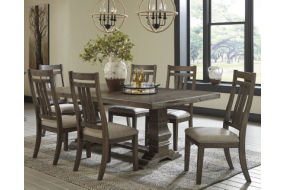 Signature Design by Ashley Wyndahl Dining Table and 6 Chairs-Rustic Brown