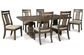 Signature Design by Ashley Wyndahl Dining Table and 6 Chairs-Rustic Brown
