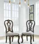 Signature Design by Ashley Maylee Dining Table and 6 Chairs-Dark Brown