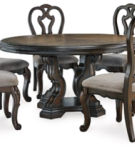 Signature Design by Ashley Maylee Dining Table and 6 Chairs-Dark Brown