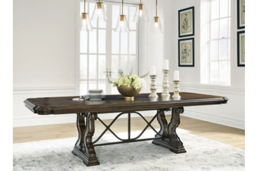 Signature Design by Ashley Maylee Dining Extension Table-Dark Brown