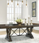 Signature Design by Ashley Maylee Dining Extension Table-Dark Brown