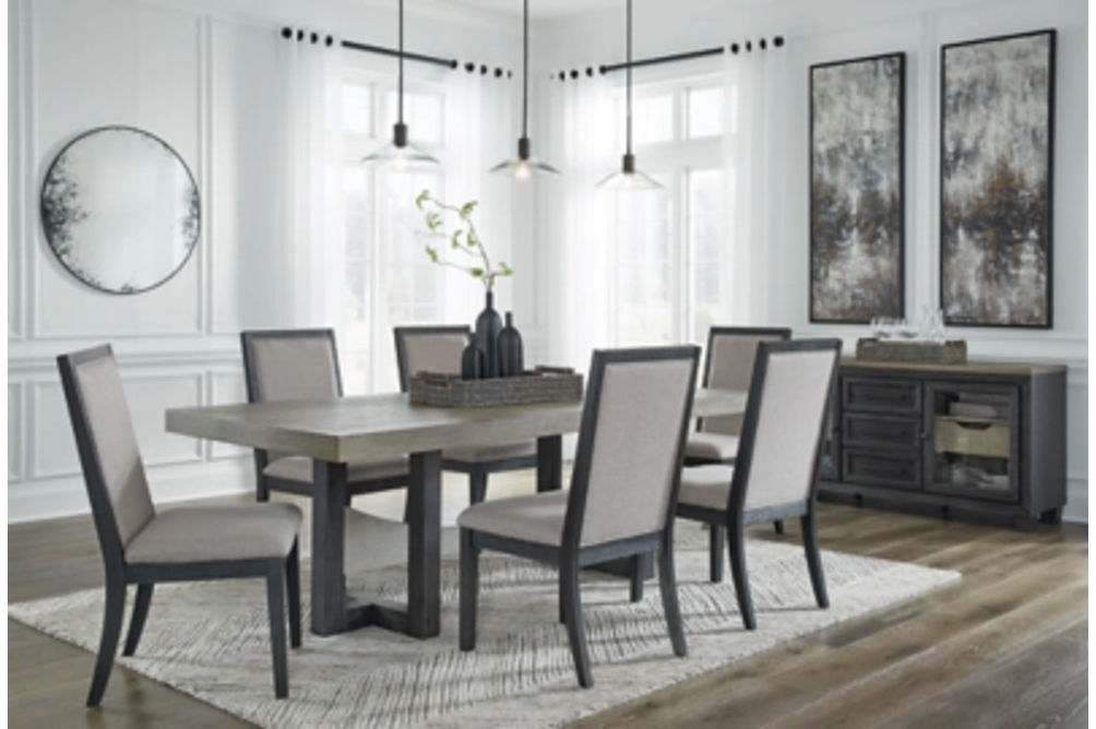 Signature Design by Ashley Foyland Dining Table and 6 Chairs-Black/Brown