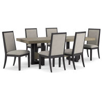 Signature Design by Ashley Foyland Dining Table and 6 Chairs-Black/Brown