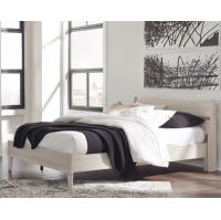 Socalle Queen Panel Platform Bed with Dresser and Nightstand-Light Natural