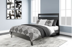 Finch Queen Panel Platform Bed with Dresser and Nightstand-Black