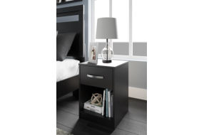 Finch Queen Panel Platform Bed with Dresser and Nightstand-Black