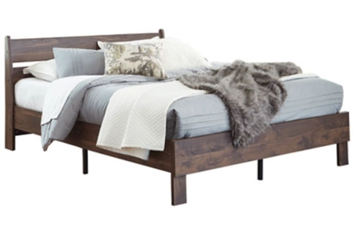 Calverson Queen Panel Platform Bed with Dresser and Nightstand-Mocha