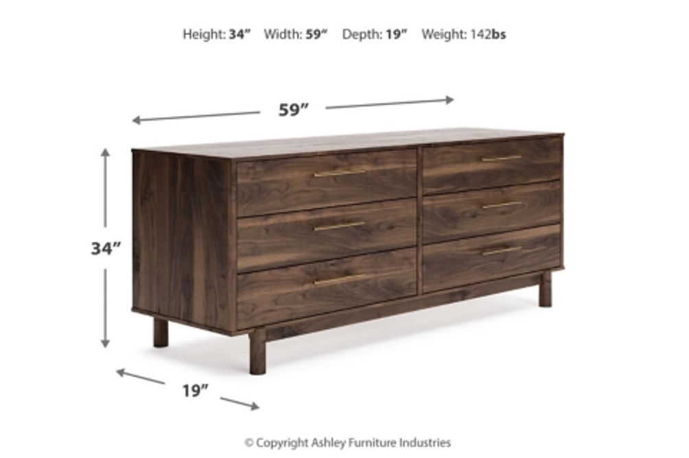 Calverson Queen Panel Platform Bed with Dresser and Nightstand-Mocha