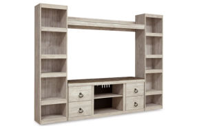 Signature Design by Ashley Willowton 4-Piece Entertainment Center-Whitewash