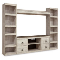 Signature Design by Ashley Willowton 4-Piece Entertainment Center-Whitewash