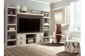 Signature Design by Ashley Willowton 4-Piece Entertainment Center-Whitewash