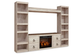 Signature Design by Ashley Willowton 4-Piece Entertainment Center with Electri