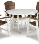 Signature Design by Ashley Crescent Luxe Outdoor Dining Table with 4 Chairs-Wh