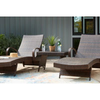 Signature Design by Ashley Kantana 2 Outdoor Chaise Lounge Chairs and End Tabl