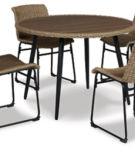 Signature Design by Ashley Amaris Outdoor Dining Table with 4 Chairs-Brown/Bla
