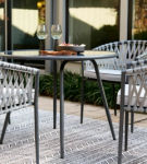 Signature Design by Ashley Palm Bliss Outdoor Dining Table with 2 Chairs-Gray