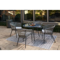 Signature Design by Ashley Palm Bliss Outdoor Dining Table with 2 Chairs-Gray