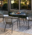 Signature Design by Ashley Palm Bliss Outdoor Dining Table with 2 Chairs-Gray