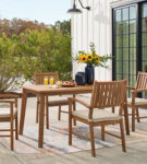 Signature Design by Ashley Janiyah Outdoor Dining Table with 4 Chairs-Light Br