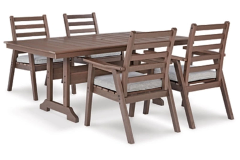 Signature Design by Ashley Emmeline Outdoor Dining Table with 4 Chairs-Brown