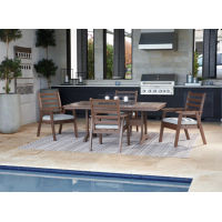 Signature Design by Ashley Emmeline Outdoor Dining Table with 4 Chairs-Brown