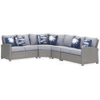 Signature Design by Ashley Naples Beach 4-Piece Outdoor Sectional-Light Gray