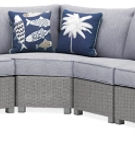 Signature Design by Ashley Naples Beach 4-Piece Outdoor Sectional-Light Gray