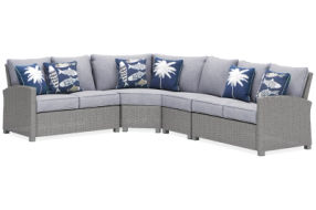 Signature Design by Ashley Naples Beach 4-Piece Outdoor Sectional-Light Gray