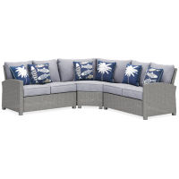 Signature Design by Ashley Naples Beach 3-Piece Outdoor Sectional-Light Gray