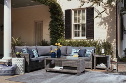 Signature Design by Ashley Salem Beach 3-Piece Outdoor Sectional-Gray