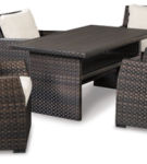 Signature Design by Ashley Easy Isle Outdoor Dining Table and 4 Chairs-Dark Br