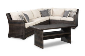 Signature Design by Ashley Easy Isle 3-Piece Outdoor Sofa Sectional with Table