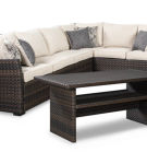 Signature Design by Ashley Easy Isle 3-Piece Outdoor Sofa Sectional with Table