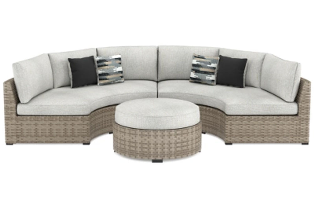 Signature Design by Ashley Calworth 2-Piece Outdoor Sectional with Ottoman-Bei