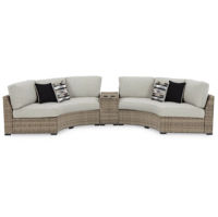 Signature Design by Ashley Calworth 4-Piece Outdoor Sectional-Beige