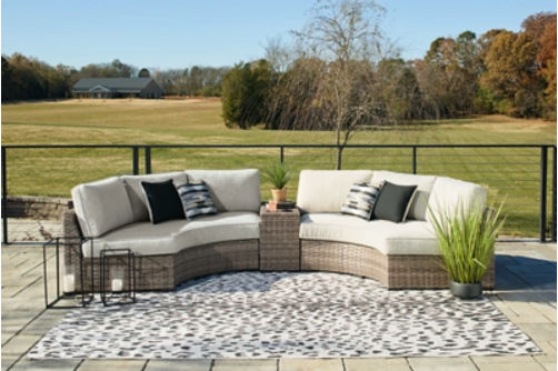 Signature Design by Ashley Calworth 3-Piece Outdoor Sectional-Beige