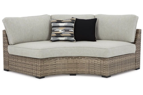 Signature Design by Ashley Calworth 2-Piece Outdoor Sectional with Ottoman-Bei