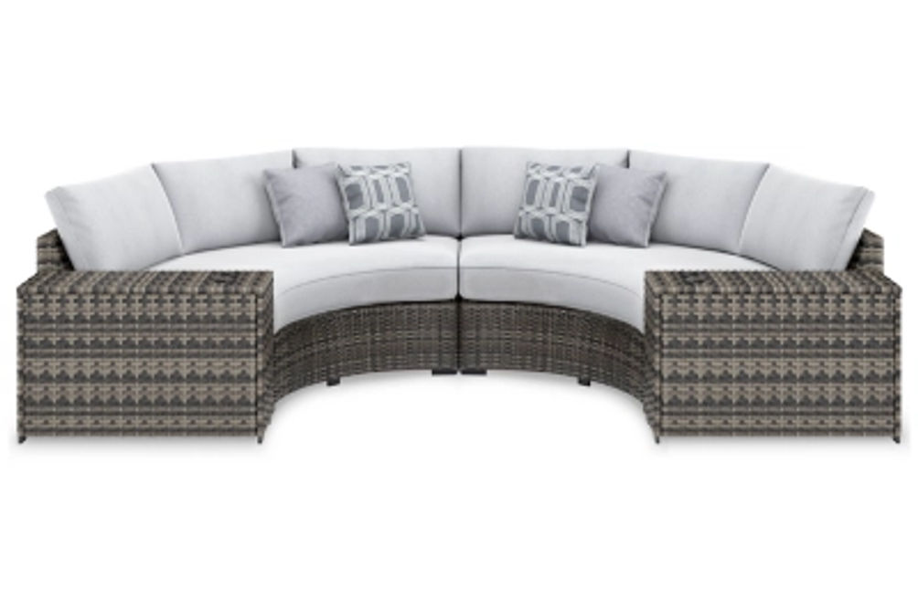 Signature Design by Ashley Harbor Court 4-Piece Outdoor Sectional-Gray