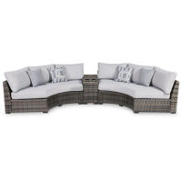 Signature Design by Ashley Harbor Court 3-Piece Outdoor Sectional-Gray