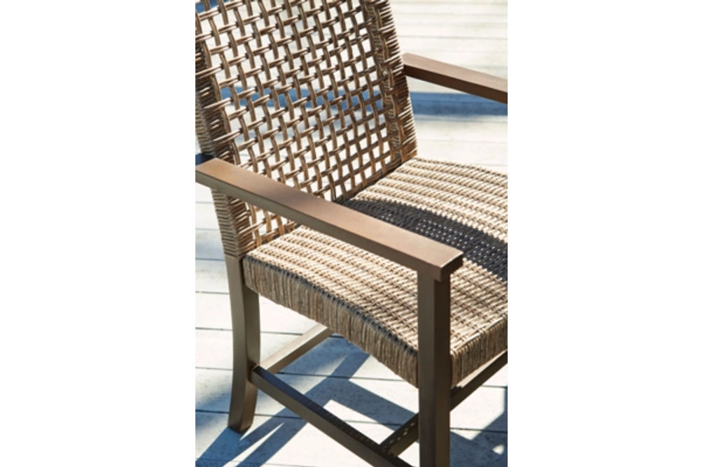 Signature Design by Ashley Germalia Outdoor Dining Table with 4 Chairs-Brown