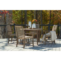 Signature Design by Ashley Germalia Outdoor Dining Table with 4 Chairs-Brown