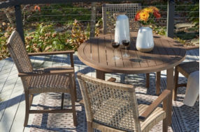 Signature Design by Ashley Germalia Outdoor Dining Table with 4 Chairs-Brown