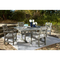 Signature Design by Ashley Visola Outdoor Dining Table with 4 Chairs-Gray